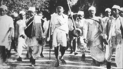 Mahatma Gandhi during Salt March