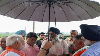 Narendra Modi with umbrella