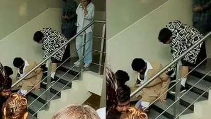 vijay deverakonda sliped from stairs