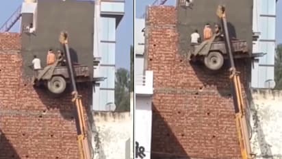 viral jugaad video crane hung trolley