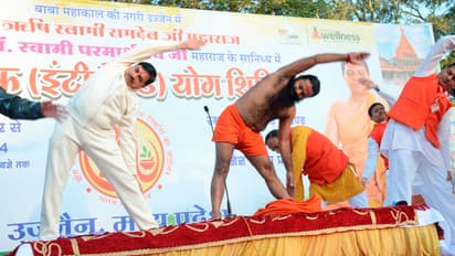 Mohan-Yadav-did-yoga-at-Swami-Parmarth-Dev-Ji-yog-shivir-in-ujjain