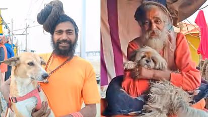 glimpse-of-animal-love-is-visible-in-the-Akharas-and-camps-of-Naga-Sanyasis-in-Prayagraj-Mahakumbh-2025