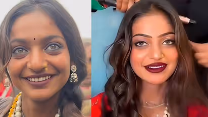 mahakumbh viral girl monalisa makeover look 