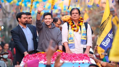 Delhi-Assembly-Election-Raghav-Chadha-road-show-in-Gandhi-Nagar