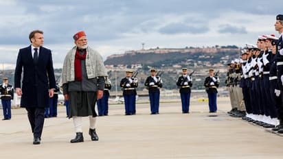 Narendra Modi With Emmanuel Macron