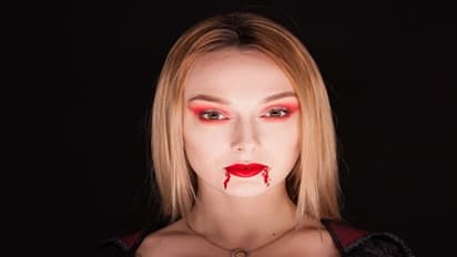 Girl dressed up like vampire