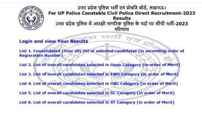 UP Police Result 2025 Announced