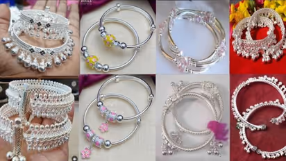 Trendy silver payal for baby girl gift