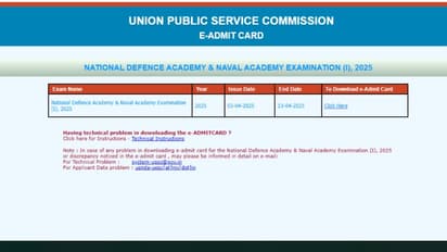 UPSC NDA NA I Admit Card 2025 Direct Link to Download