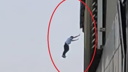 man jumps from metro