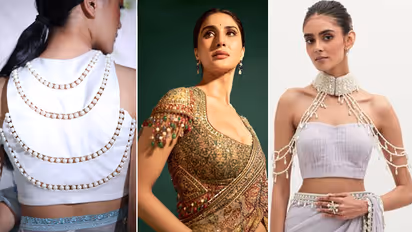 5 DIY Ideas Decorate your Simple blouse with 100 Rs pearls 