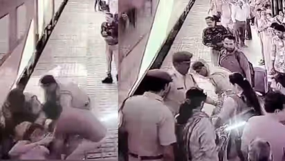 Ujjain train woman jump