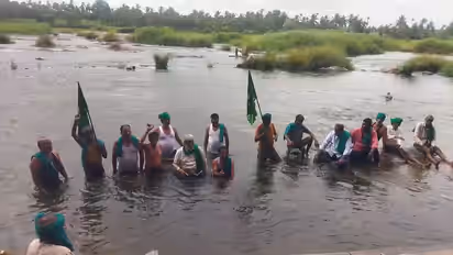 Mandya farmers Protest for Kaveri water