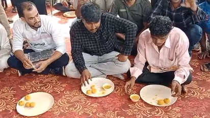 Crowds Cheer As Man Eats 28 Ladoos In 30 Minutes At Gujarat Fair