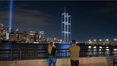 New York Harbor Lights Up as Drones Recreate Twin Towers in Emotional 9/11 Tribute