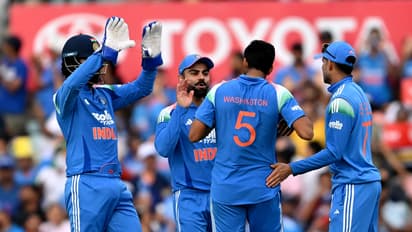 India's Virat Kohli celebrates stunning catch during Sydney ODI against Australia