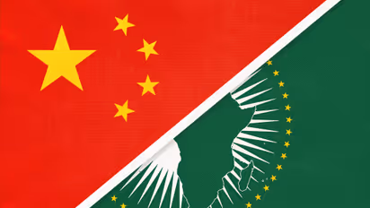 People's Republic of China or PRC and African Union national flag