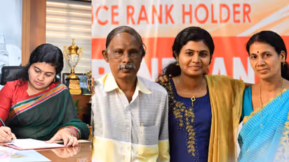 Thrissur District Collector taking charge Thrissur District Collector taking charge in her office with her mother by her side, an emotional atmosphere.