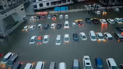 Over 50 Cars Disappear Beneath Floodwaters in Gujarat's Valsad, Chilling Video Goes Viral (WATCH)