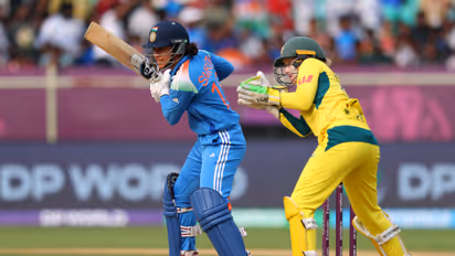 Smriti Mandhana in action against Australia