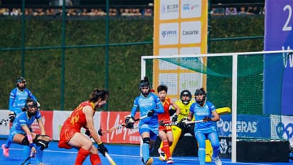Team India and China in action