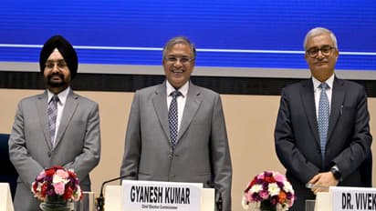 CEC Gyanesh Kumar with Election Commissioners Sukhbir Singh Sandhu and Vivek Joshi