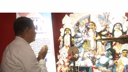 Kolkata Transgender Community Celebrates Durga Puja with Ardhanarishwara Theme