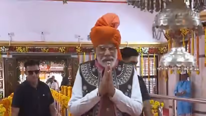 PM Modi Leads Roadshow in Narmada Gujarat Visits Devmogra Temple