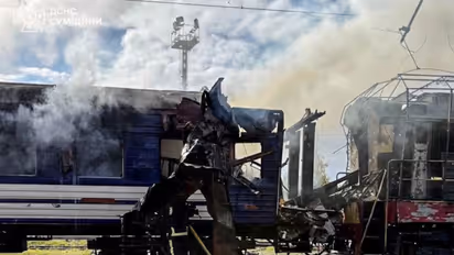 Russia drone strike on Sumy train station injures civilians