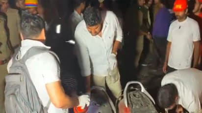 Scooter blast site in Kanpur’s Mulganj with police on scene