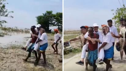 On Bihar Flood Tour, Congress MP Carried on Back By Locals