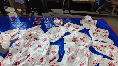 RG Kar Protest Service junior doctors from Chaturthi after white apron with 10 fingerprints of red colour bsm