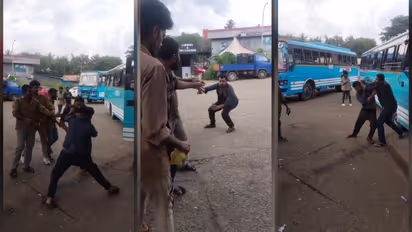 bus conductors clash in trivandrum