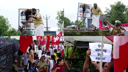 cpm protest march to suresh gopi camp office