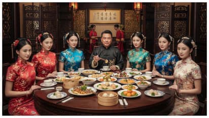 Chinese dining table AI image
