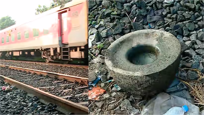 grinding stone in railway track