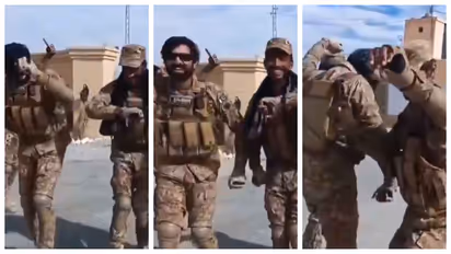 Pakistani soldiers dancing to the tune of a song in Dhurandhar