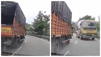 truck driving on wrong side