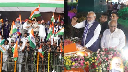 prime minister narendra modi gets warm welcome in Ahmedabad