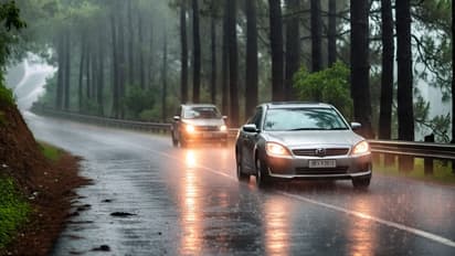 car driving in monsoon