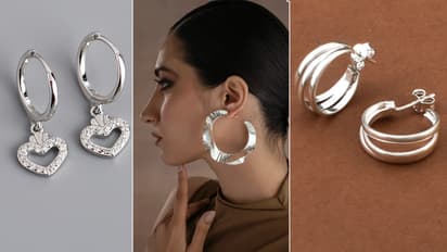 Silver Hoop Fancy Earrings Designs Under 399