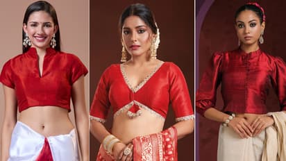 Red Saree Blouses Idea
