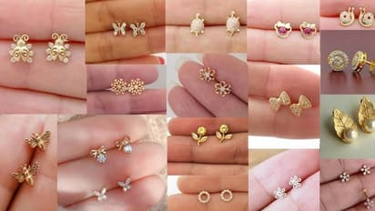 18 Kt Gold 1 Gram Mini Earrings Designs Under 8K for Girls
