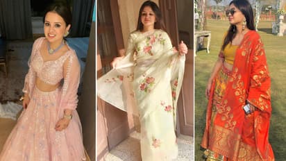 Ms Dhoni Wife Sakshi Dhoni Ethnic Saree Lehenga to Salwar Suit designs