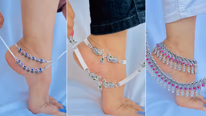 Silver Meena Sterling Anklet Designs for Hariyali Teej 2025