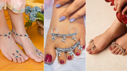 Silver triple toe ring joint set designs