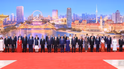 SCO group photo with PM Modi, Putin and Shahbaz