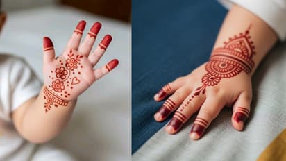 Baby girl mehndi design for Navratri 1