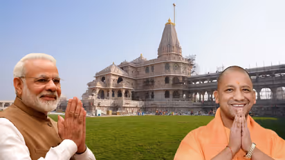 ayodhya ram mandir dhwajarohan PM Modi CM Yogi Adityanath