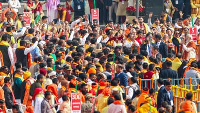 Ram Mandir devotees Ayodhya dhwajarohan ramlalla darshan jai shri ram